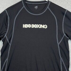 Alo Sport T-Shirt Mens Medium Black HBO Boxing CoolFit Performance Tee Athletic